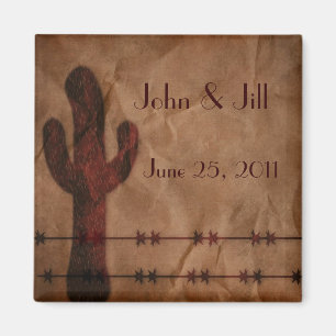 Western Wedding Favour Magnet