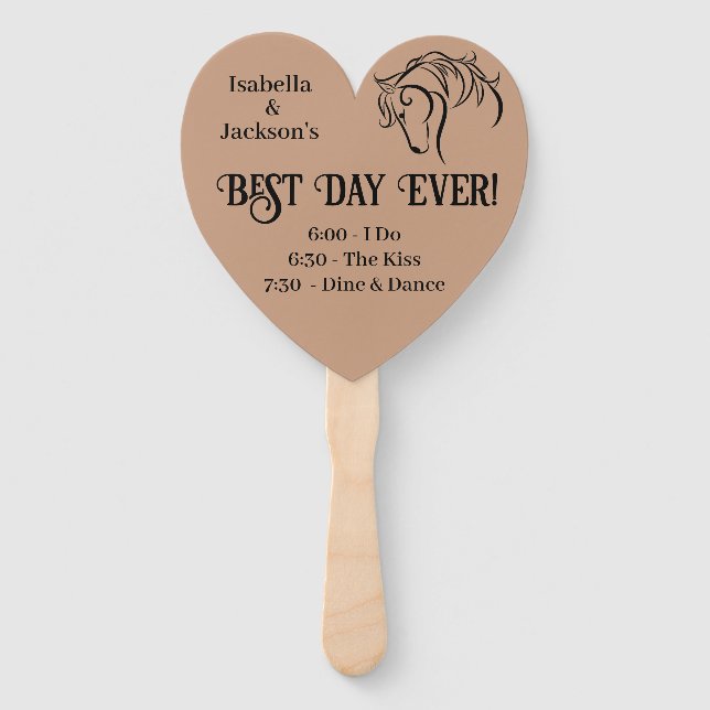 Western Wedding Hand Fan (Front)