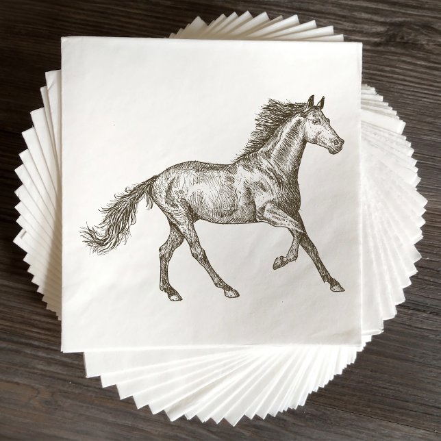 Western Wedding  Horse Rustic Country Equestrian Napkin (Creator Uploaded)