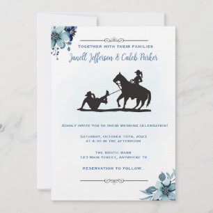 Western Wedding Invitation Funny Rodeo Invite Card