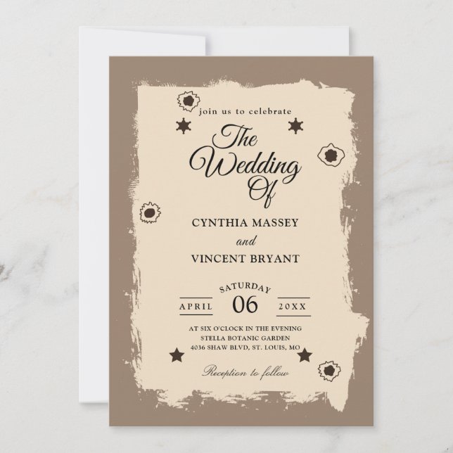 western wedding invitations (Front)
