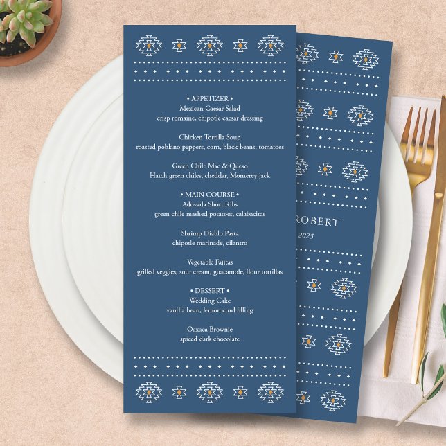 Western Wedding Menu, Rio Rancho Menu Card (Rio Rancho Western Wedding Menu by Fiesta Valley Print)