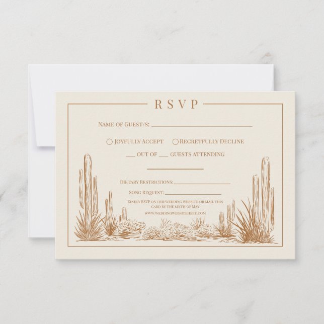 Western Wedding RSVP Card (Front)
