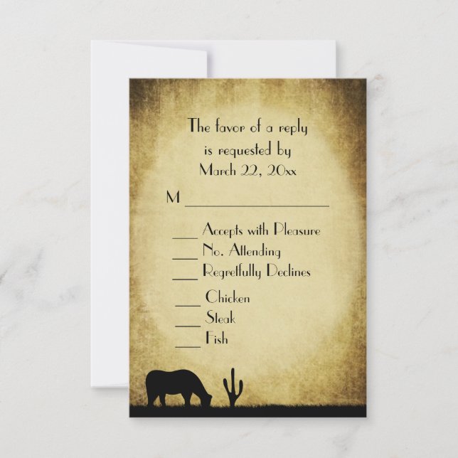 Western Wedding RSVP Card (Front)