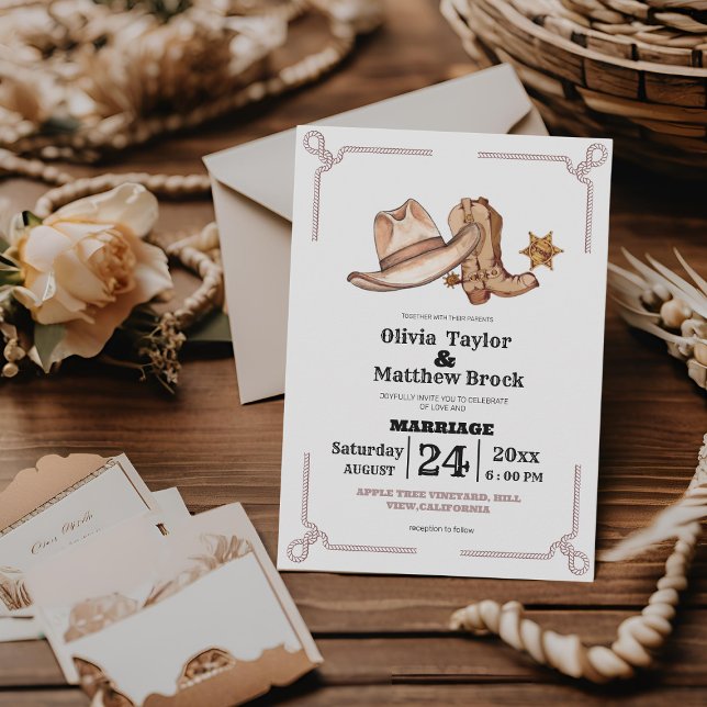 Western Wedding Rustic Cowboy Wedding Invitation (Creator Uploaded)