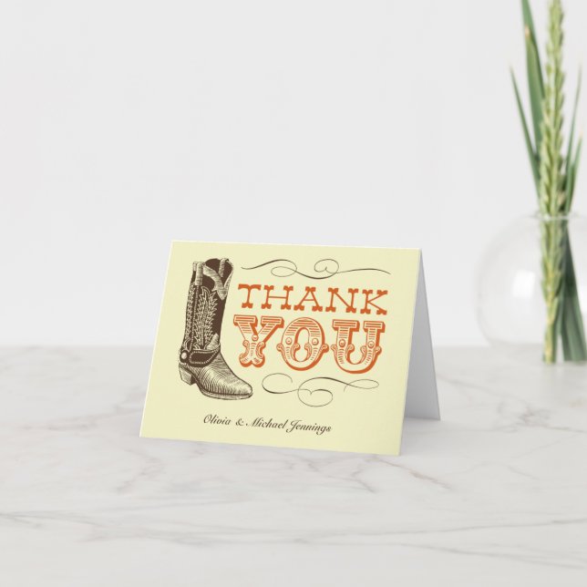 Western Wedding Thank You Cards (Front)