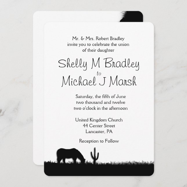 Western Wedding Theme Invitation (Front/Back)