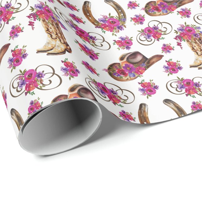 Western Wedding Wrapping Paper (Roll Corner)