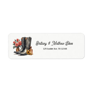 Western Whispers Cowboy Boots Return Address Label