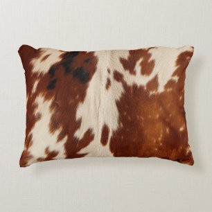 Western White Brown Black Cowhide Decorative Cushion