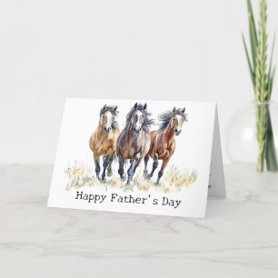 Western Wild & Free Mustang Horses Father's Day Thank You Card