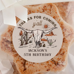 Western Wild West Country Cowboy Birthday Sticker