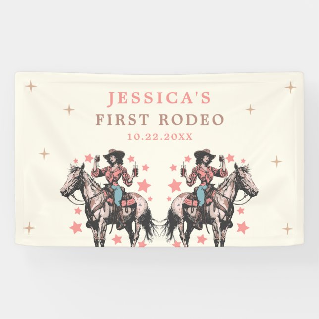 Western Wild West Country Cowgirl Birthday Banner (Horizontal)
