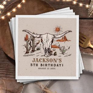 Western Wild West Cowboy Birthday Napkin
