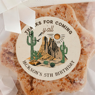 Western Wild West Cowboy Birthday Sticker