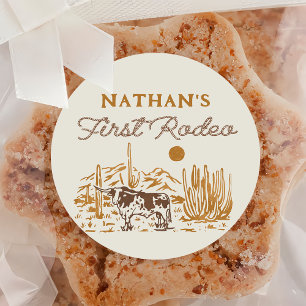 Western Wild West First Rodeo 1st Birthday Sticker