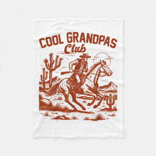Western Wild West Grandpa Papa Cool Grandpas Club Fleece Blanket