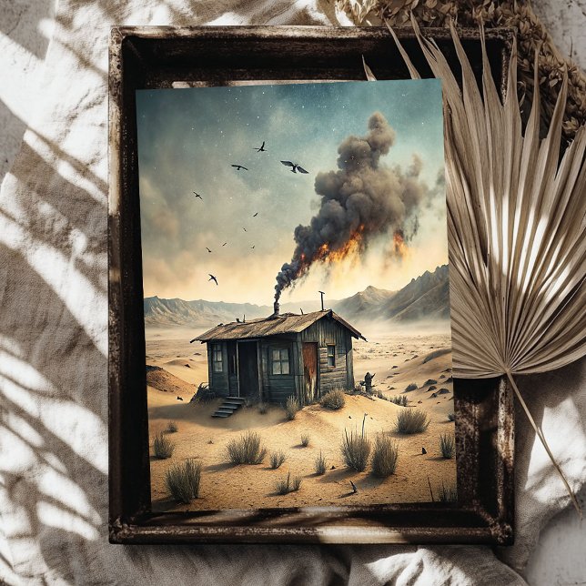 Western wild west small wooden house in prairie tissue paper (Western wild west small wooden house in prairie tissue paper)