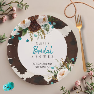 Western Wildflowers Rustic Boho Paper Plate