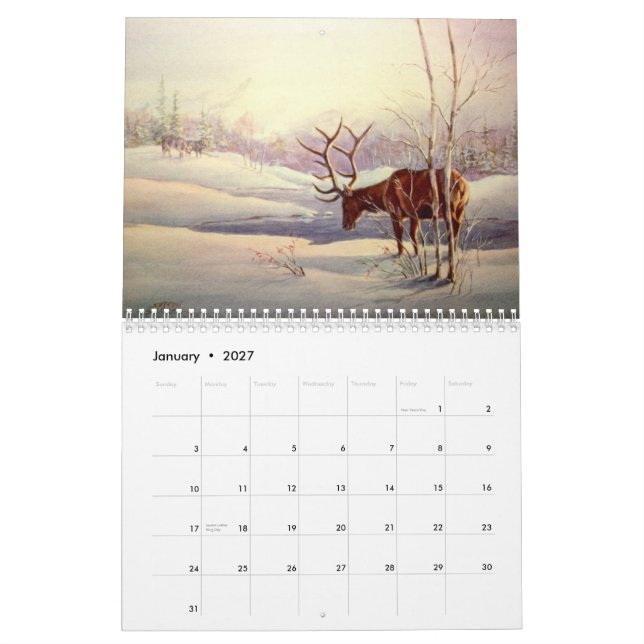 WESTERN & WILDLIFE SCENES by SHARON SHARPE Calendar (Jan 2027)