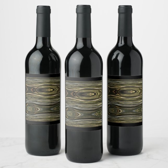 Western Wood Illusion Wine Label (Bottles)