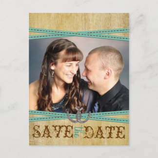 Western & Wood Save the Date Announcement Postcard