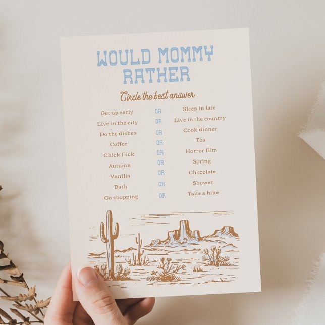 Western Would Mummy Rather Baby Shower Game (Creator Uploaded)