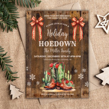 Western Xmas, Holiday Hoedown Invite, Cowboy Boots