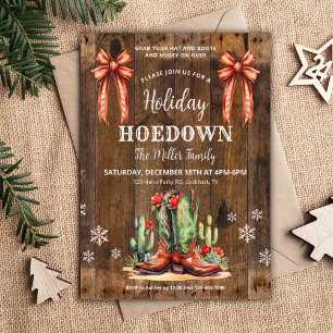 Western Xmas, Holiday Hoedown Invite, Cowboy Boots Invitation