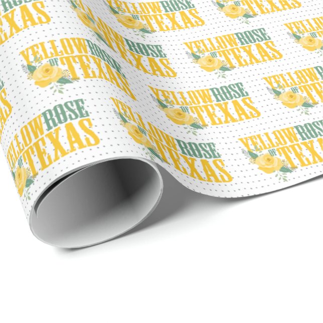 Western Yellow Rose of Texas Wrapping Paper (Roll Corner)