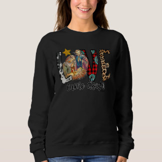 Westerns Leopard Cowhide Love Came Down Sweatshirt
