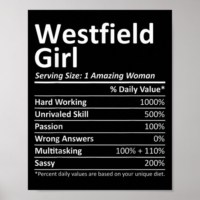 Westfield Girl Nj New Jersey Funny City Home Roots Poster (Front)