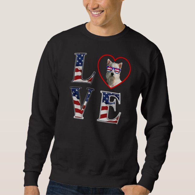 Westie 4th Of July West Highland White Terrier Mem Sweatshirt (Front)