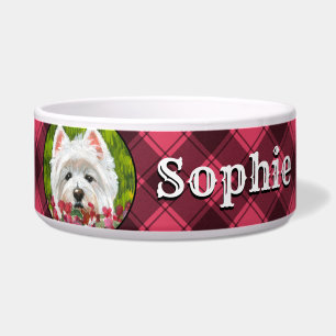 Westie and Pink Flowers