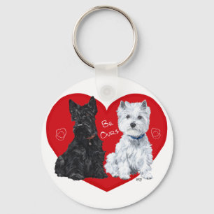 Westie and Scottie Valentine Key Ring