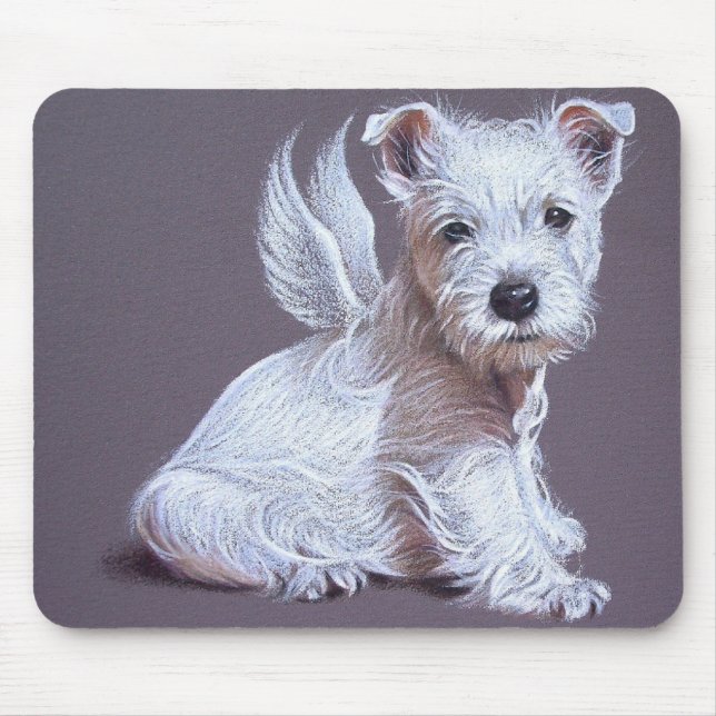 Westie Angel Mouse Pad (Front)
