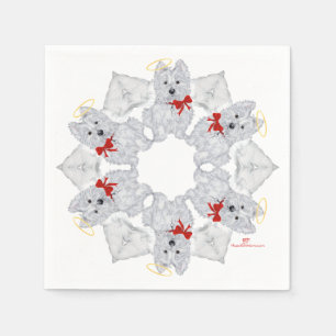 Westie Angel Snowflake Napkin
