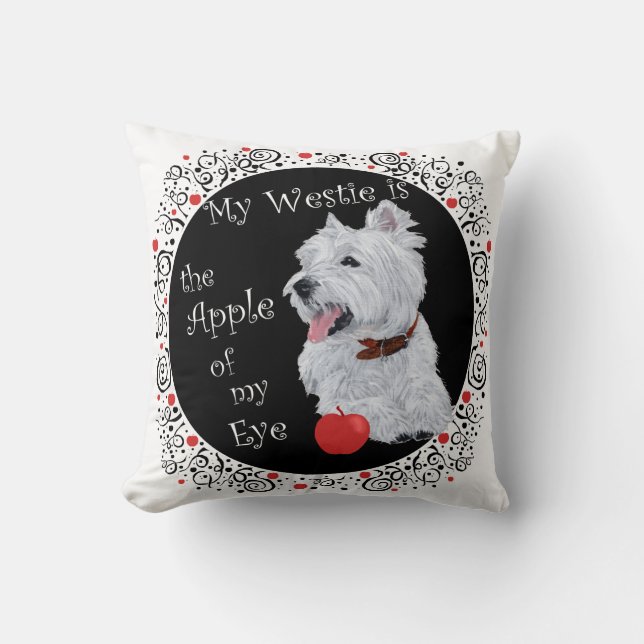 Westie Apple of My Eye PILLOW (Front)