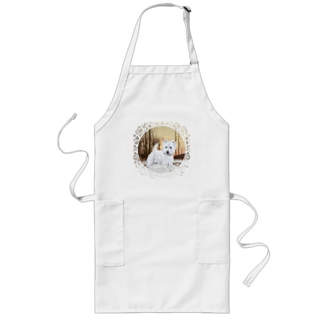 Westie at Twilight Long Apron (Front)