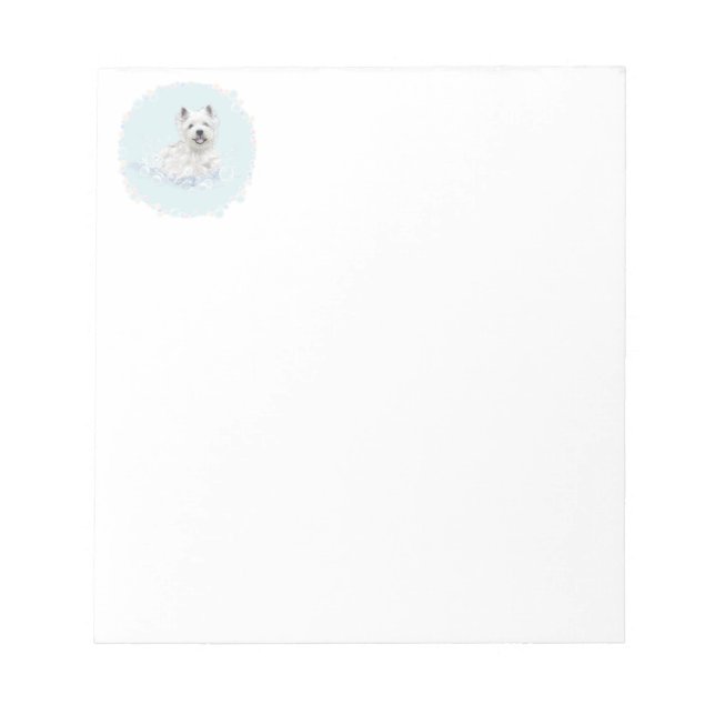 Westie Bath Time Fun Notepad (Front)