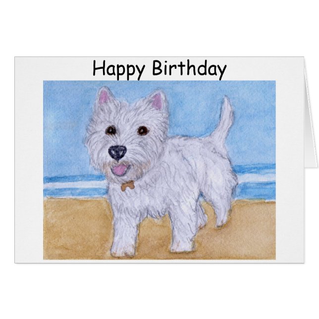 Westie Birthday card wife husband friend (Front Horizontal)