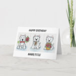 Westie Birthday card wife sister friend daughter<br><div class="desc">I have created this lovely cute westie card using my colourful artwork. It can be personalised on the front and inside to add your personal touch. Please take a look at my other items.</div>