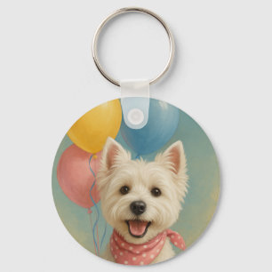 Westie Birthday Key Ring