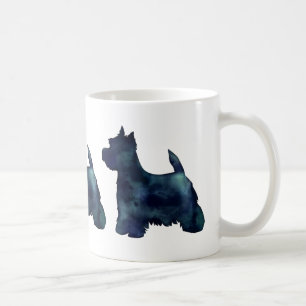 Westie Black Waterolor Silhouette Dog Coffee Mug