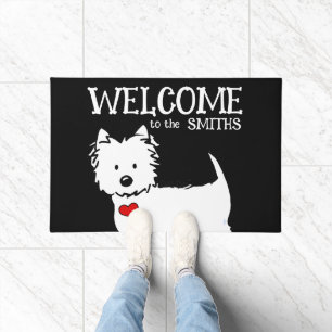Westie Black Welcome Mat