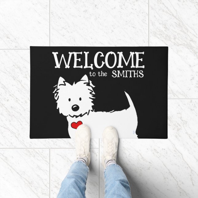 Westie Black Welcome Mat (Indoor)