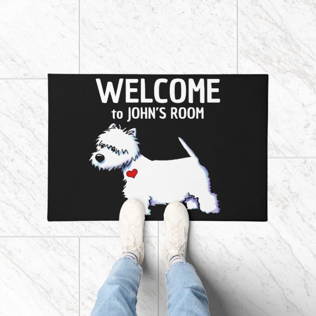 Westie Black Welcome Mat (Indoor)