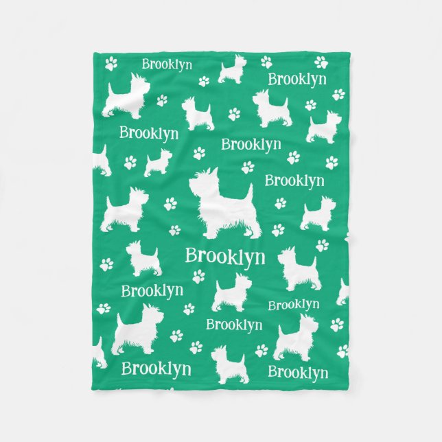 Westie Blanket Personalised West Highland Terrier (Front)