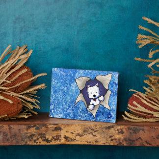 Westie Blast On Blue Plaque