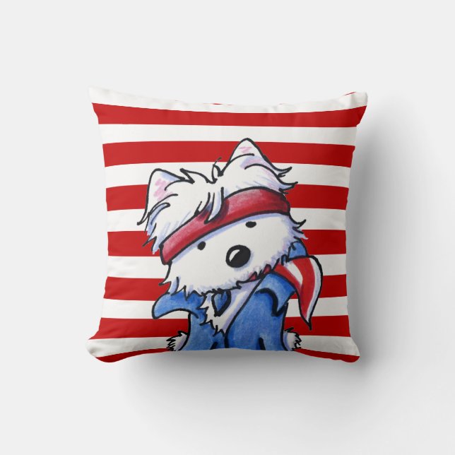 Westie Boss American MoJo Pillows (Front)